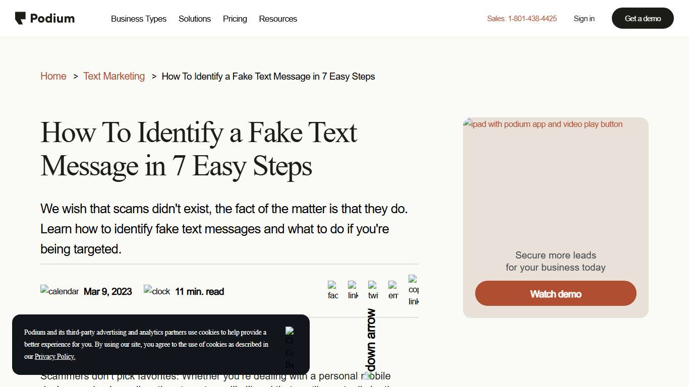 Identifying Fake Text Messages | Podium